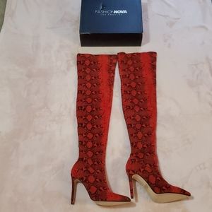 Over The Knee Snakeskin Boots